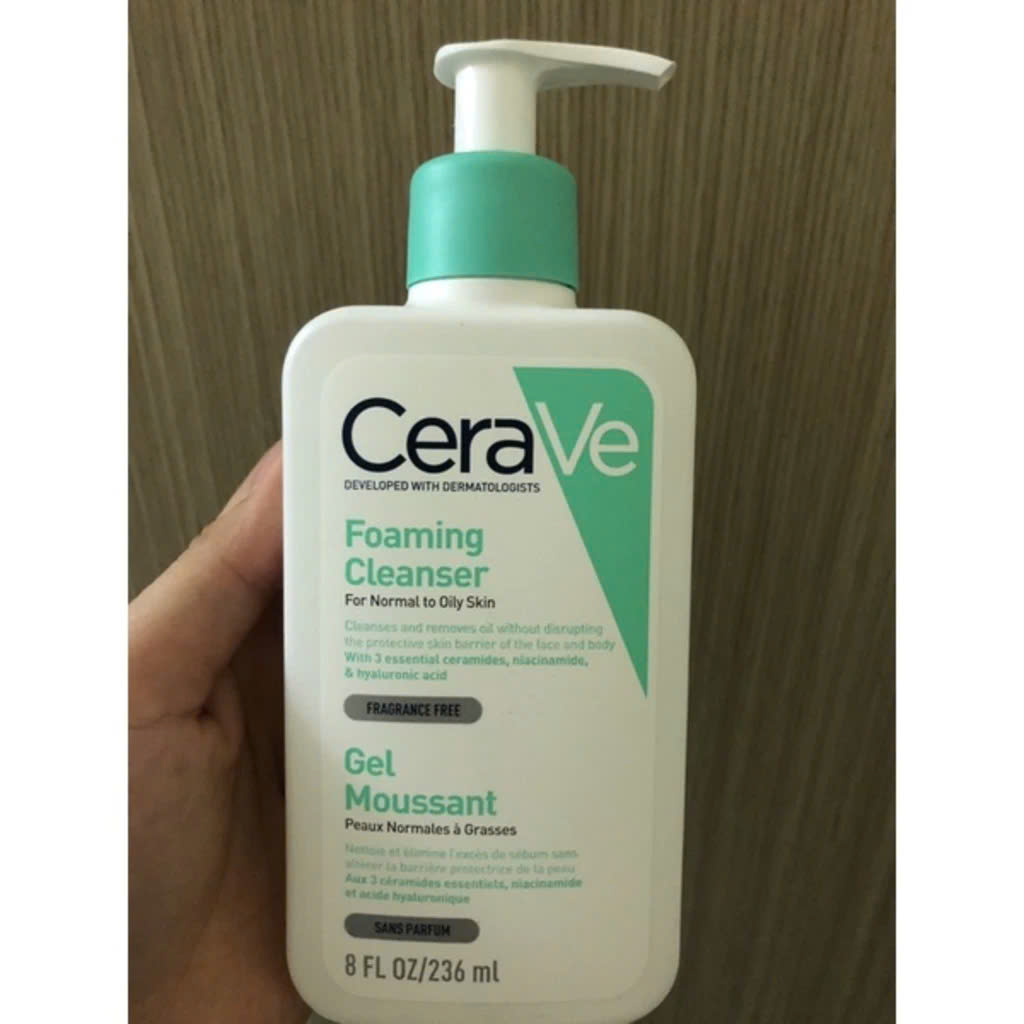 Sữa Rửa Mặt Pháp CeraVe Foaming/Hydrating/SA Smoothing Cleanser Dưỡng Trắng, Cấp Ẩm & Làm Sạch Da 236ml & 473ml