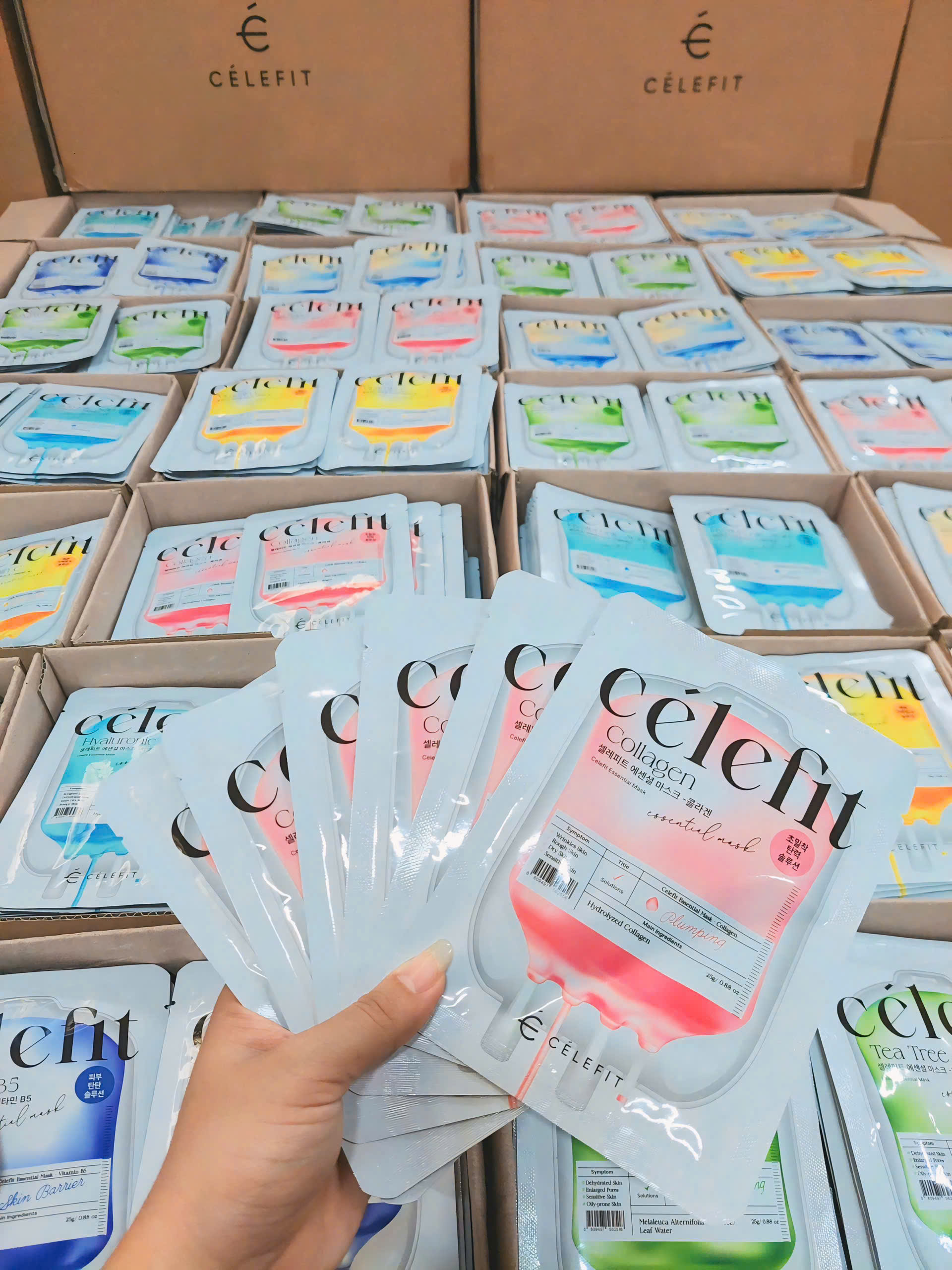 Combo 10 Miếng Mặt Nạ Cấp Ẩm, Phục Hồi & Dưỡng Da Celefit Essential Mask Hàn Quốc 25g