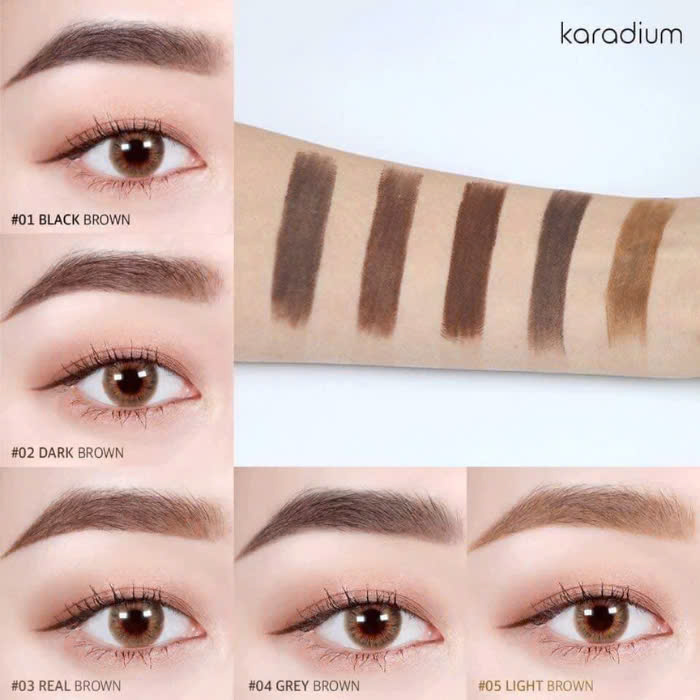 Chì Kẻ Mày Karadium 2 Đầu Nét Mảnh, Lâu Trôi Auto Eyebrow Pencil 0.18g