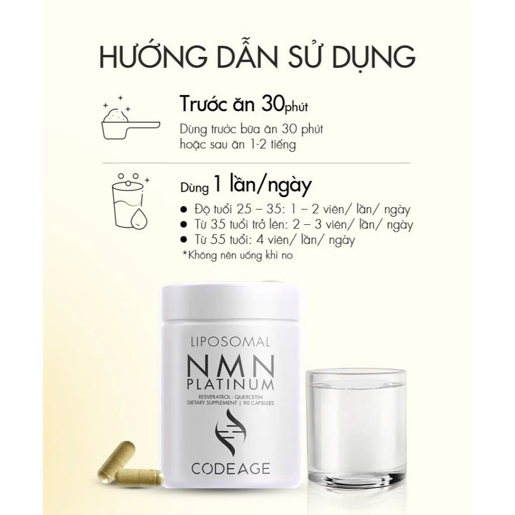 Viên Uống Trắng Da, Chống Lão Hóa CodeAge Liposomal Glutathione/Ovarian/NMN/Vitamin C/Magnesium USA