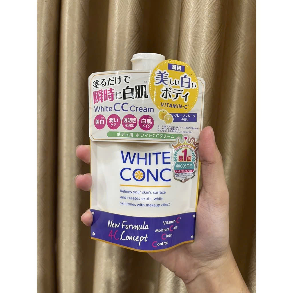 Sữa Dưỡng Thể Trắng Da Nâng Tone White Conc Body CC Cream With Vitamin C Nhật Bản 200g