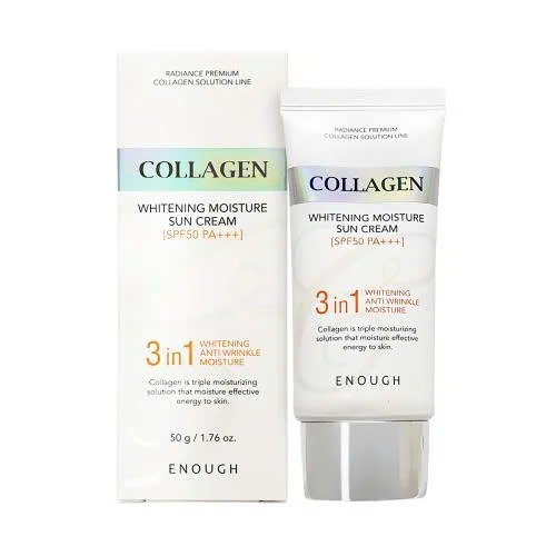 Kem Chống Nắng Bảo Vệ Da, Dưỡng Ẩm Enough Collagen 3in1/ Ultra X10 / 8 Peptide SPF50 PA+++ Sun Cream Hàn Quốc 50g