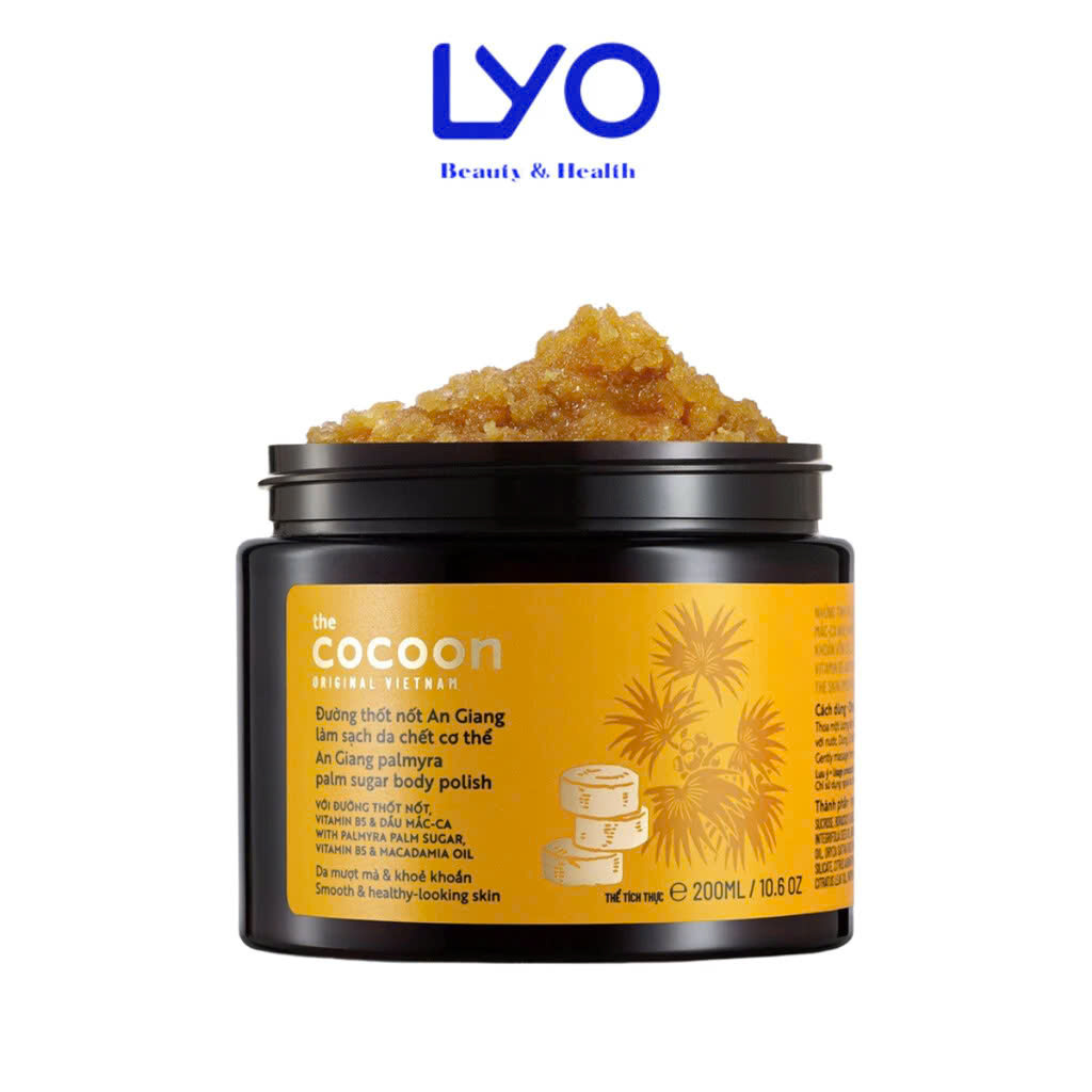 Tẩy Tế Bào Chết Body Đường Thốt Nốt An Giang Cocoon Palmyra Palm Sugar Body Polish Làm Sạch Da, Giúp Da Mềm Mịn 200ml