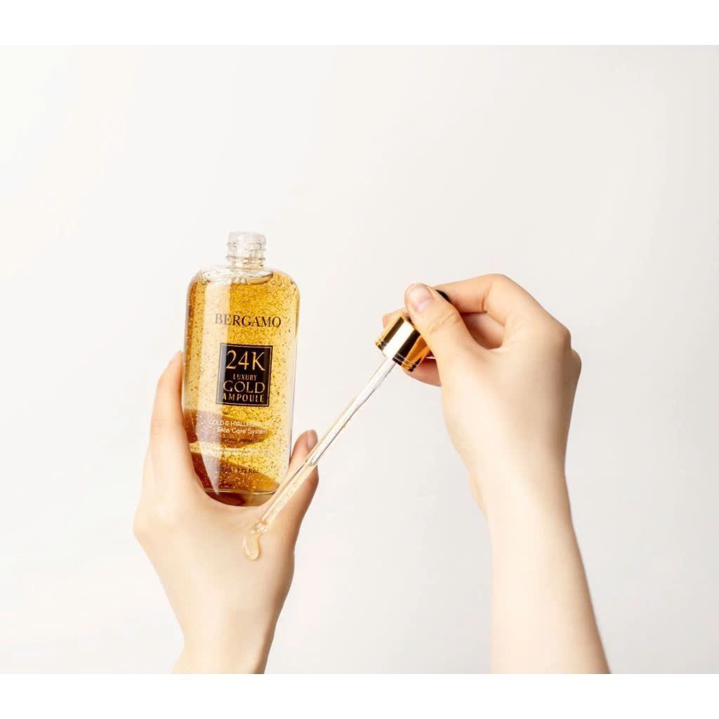 Serum Vàng Bergamo 24K Luxury Gold Ampoule Dưỡng Ẩm Sâu, Cải Thiện Đàn Hồi Da Hàn Quốc 110ml
