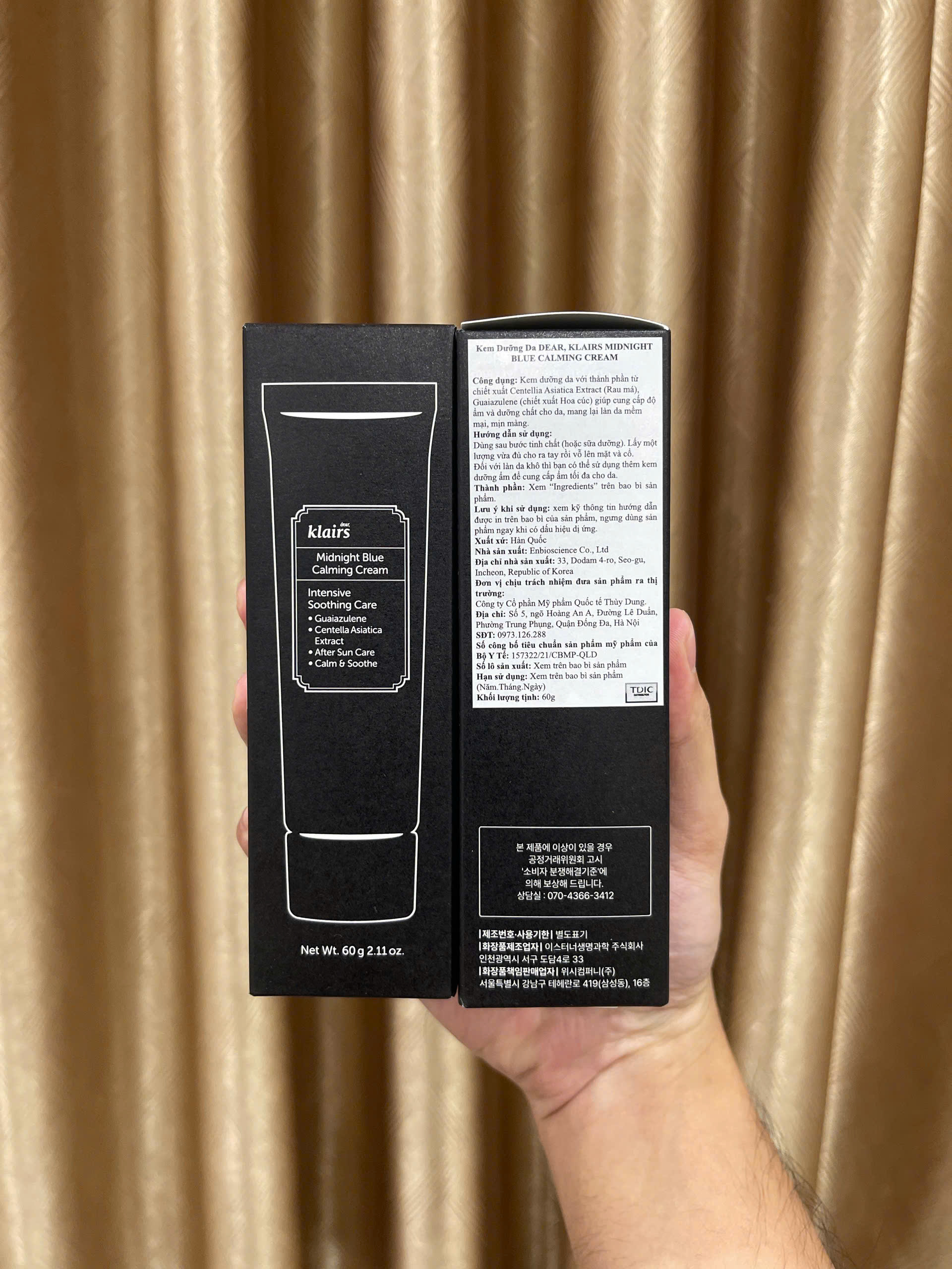 Kem dưỡng phục hồi, dưỡng ẩm da Klairs Midnight Blue Calming Cream (Tuýp 60g)