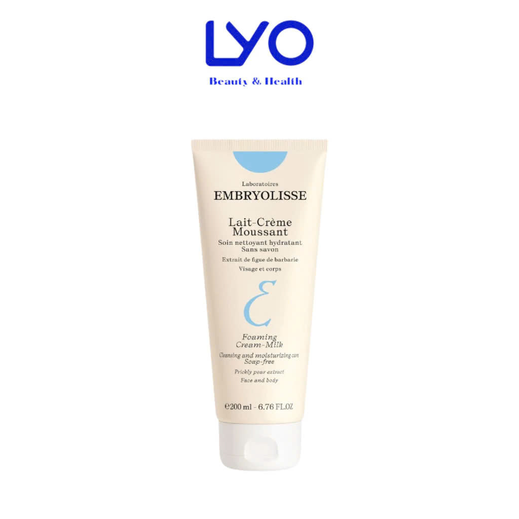 Sữa Rửa Mặt Cấp Ẩm, Làm Sạch Sâu Embryolisse Lait-Creme Moussant Pháp 200ml