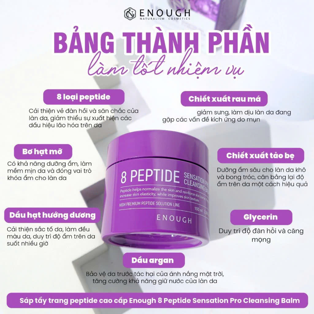 Sáp Tẩy Trang Cao Cấp Giữ Ẩm, Chống Lão Hóa Enough Pro Cleansing Balm Hàn Quốc 100ml