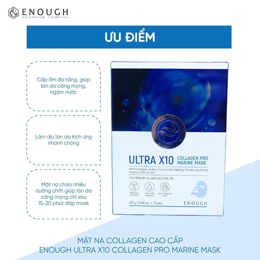 Mặt Nạ Cao Cấp Enough Premium Mask Hàn Quốc 25g/Miếng Hộp 10 Miếng