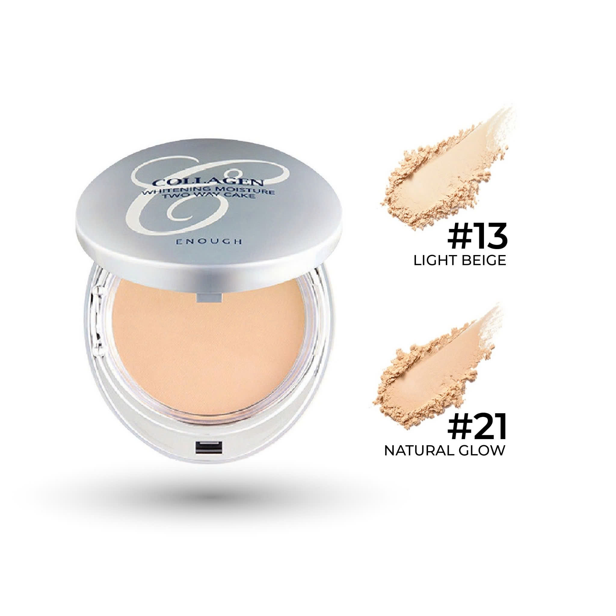 Phấn Phủ 2 Lõi Collagen Enough Twoway Cake Che Khuyết Điểm, Kiểm Soát Dầu Thừa Hàn Quốc 13g+13g