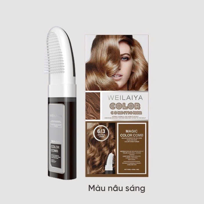 Dầu Gội Phủ Bạc Giúp Làm Đen Tóc, Kích Thích Mọc Tóc Chắc Khỏe Weilaiya Magic Color Comb 3 Màu Sắc Thời Trang 100ml