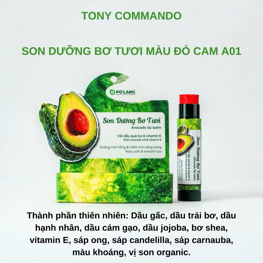 Son Dưỡng Bơ Tươi Pơ Lang Avocado Lip Balm Cho Môi Mềm Mịn, Căng Bóng 4g