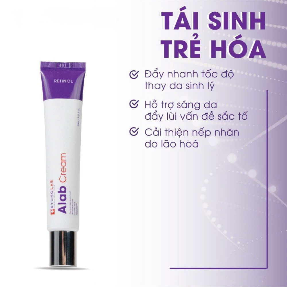 Kem Dưỡng Trẻ Hóa Da, Giảm Mụn, Chống Lão Hóa Kyung Lab Alab Cream Retinol Hàn Quốc 30ml