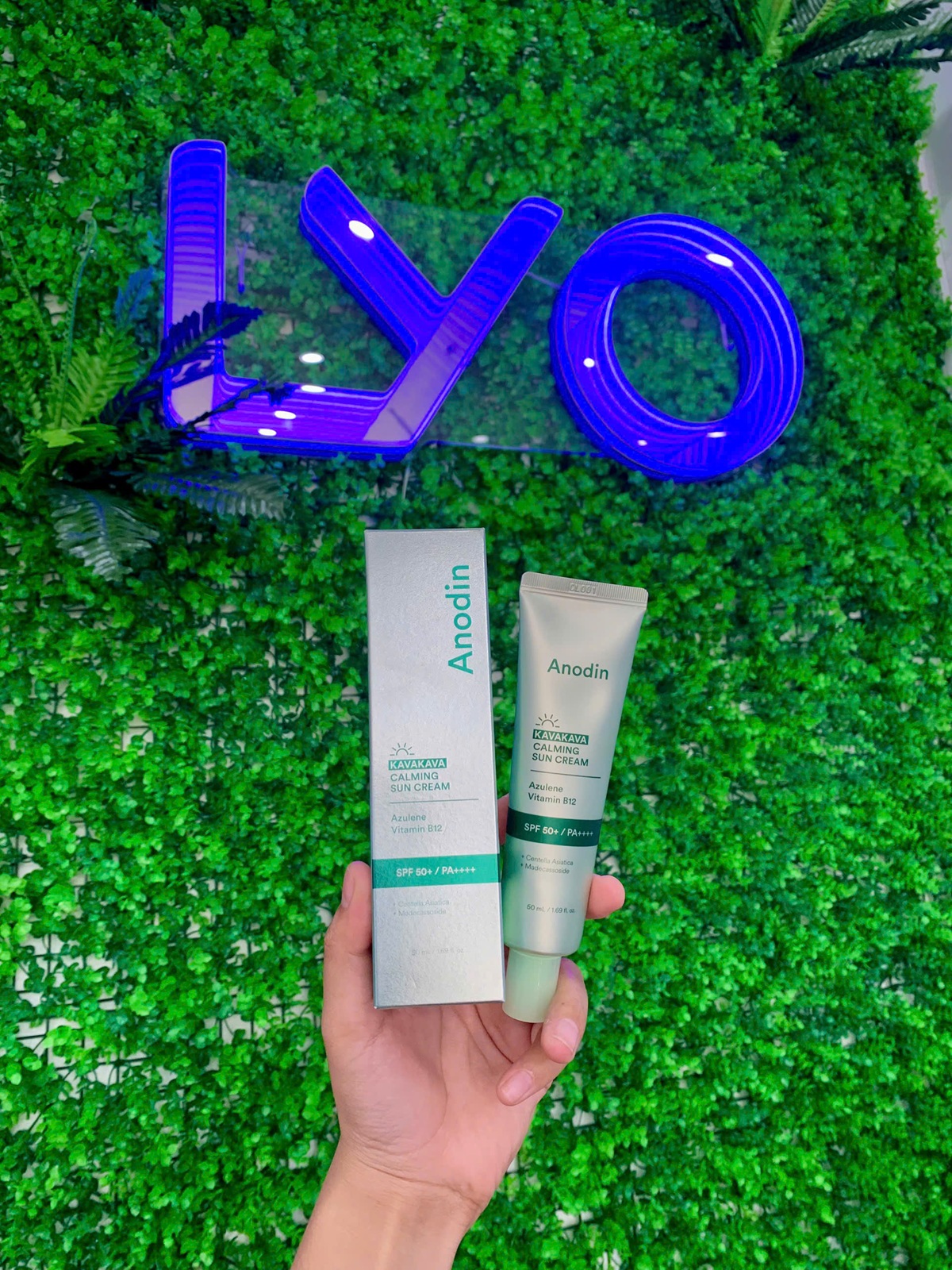 Kem Chống Nắng Nâng Tone Cho Da Dầu, Nhạy Cảm Anodin Kava Kava Calming Sun Cream Hàn Quốc 50ml