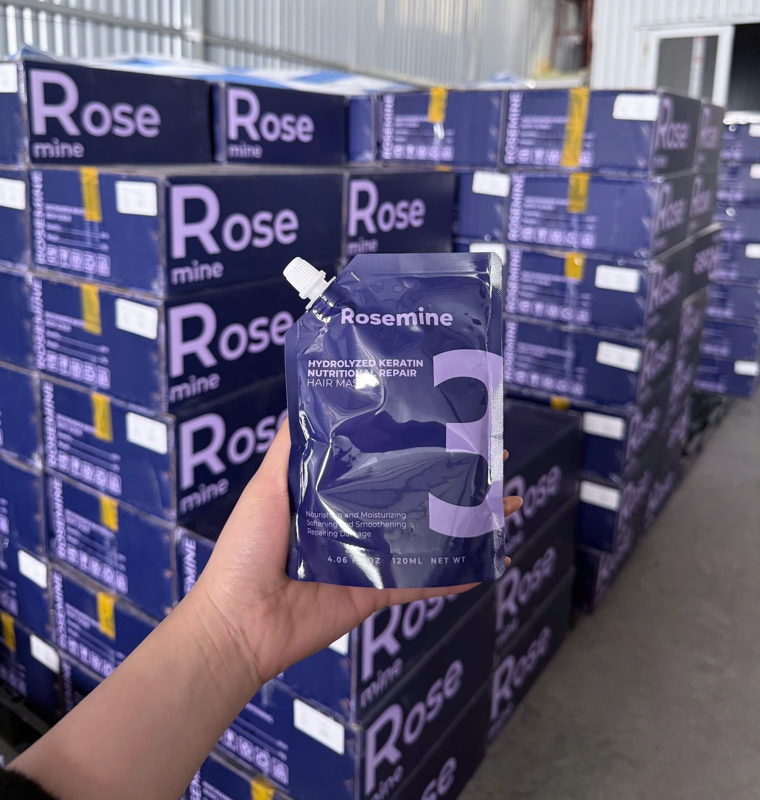 Mặt Nạ Ủ Tóc Keratin Thuỷ Phân Rosemine Giúp Phục Hồi, Giảm Gãy Rụng Tóc Hàn Quốc 120ml