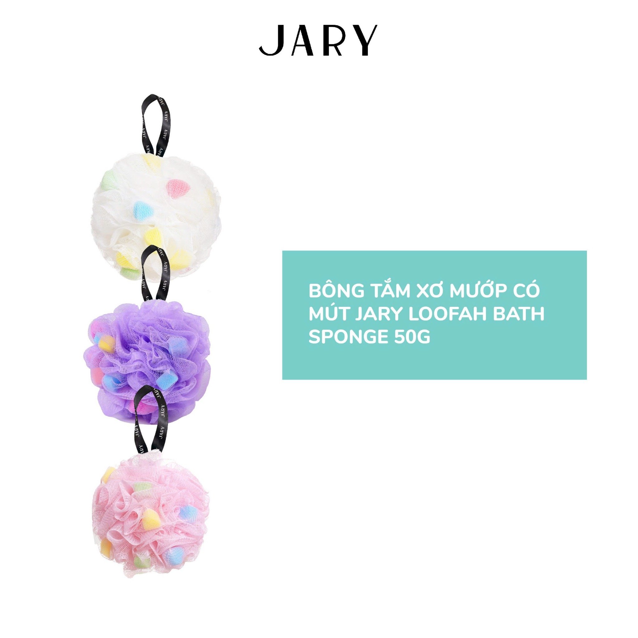 Bông tắm xơ mướp có mút Jary Loofah Bath Sponge 50g (Màu Ngẫu Nhiên) LYO