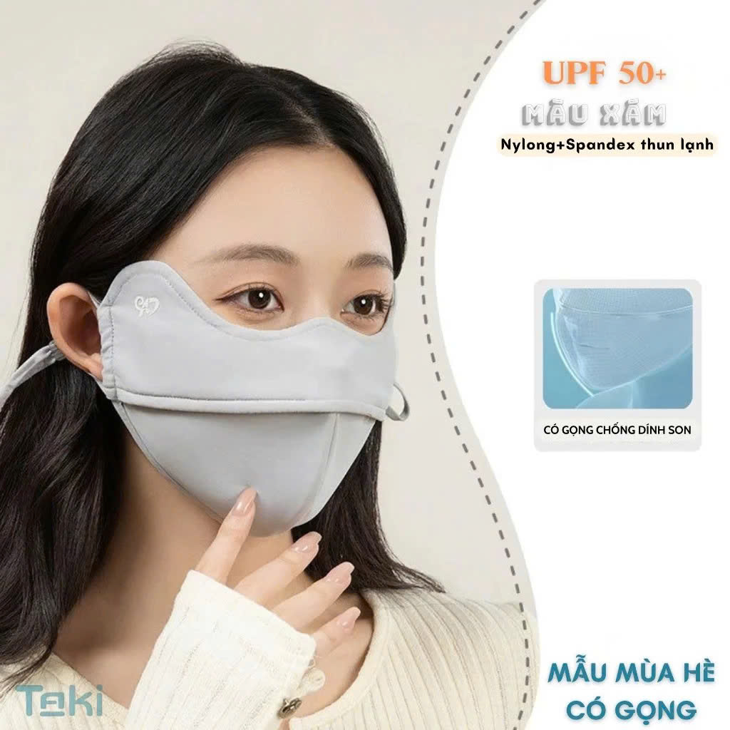 e602 - Khẩu trang chống tia UV- Proof Mask 1 lớp, có gọng, chất vải lụa mềm mịn thoáng mát chống nắng hiệu quả