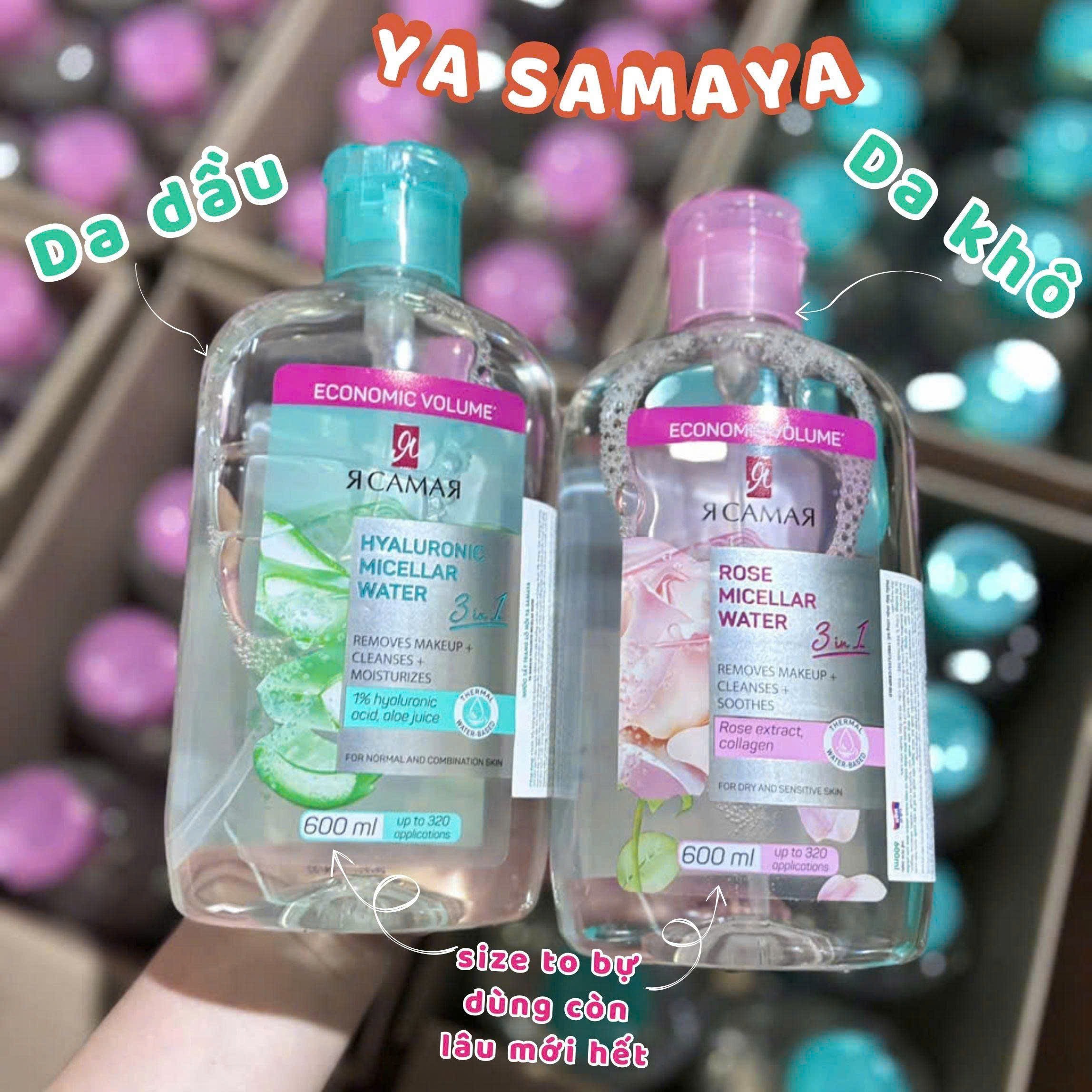 Nước tẩy trang Nga Micellar Water 3IN1 (Combo 1 nước Tẩy Trang tặng 1 Bông Cleanic 80 miếng)