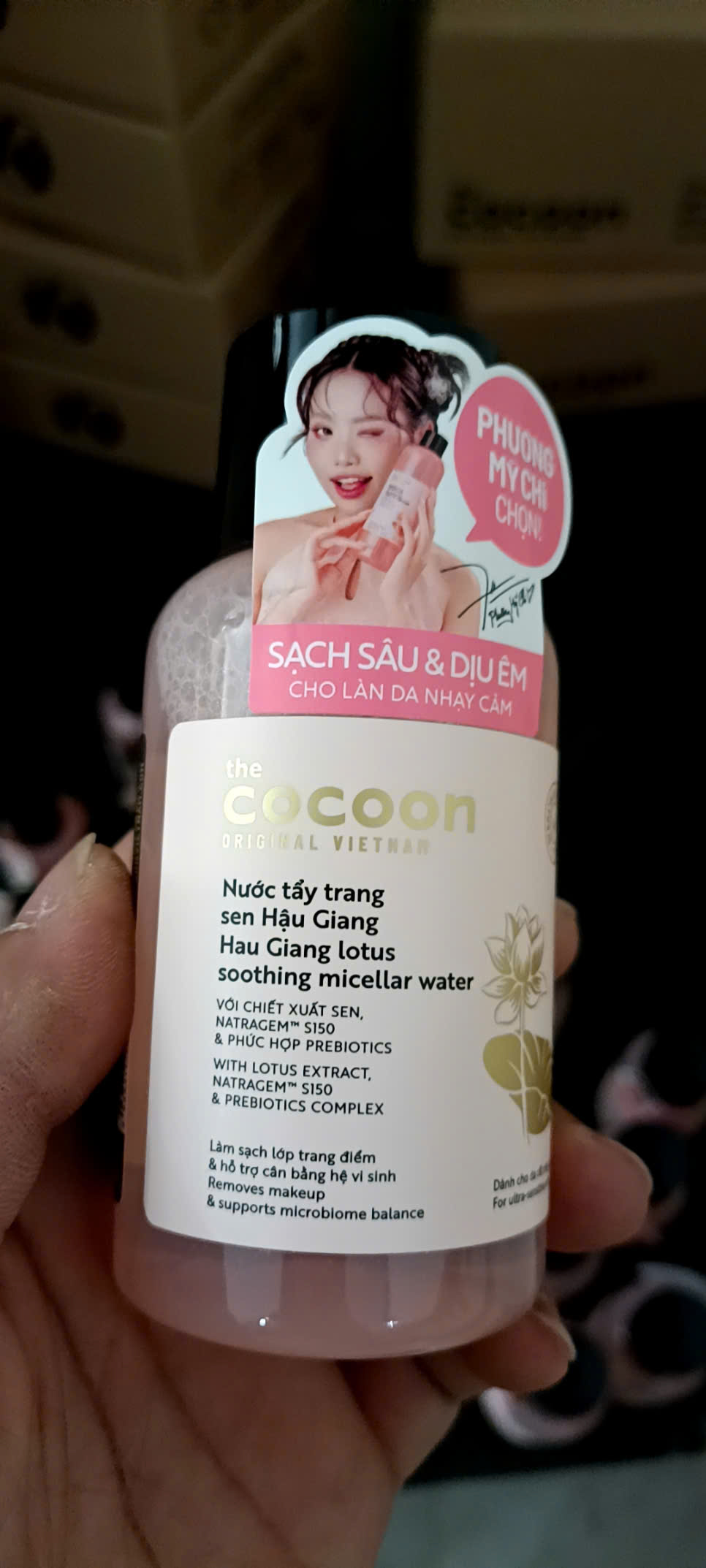 Nước Tẩy Trang Cocoon Sen Hậu Giang Sạch Bụi Siêu Mịn, Dịu Êm Cho Da Nhạy Cảm 140ml & 500ml LYO