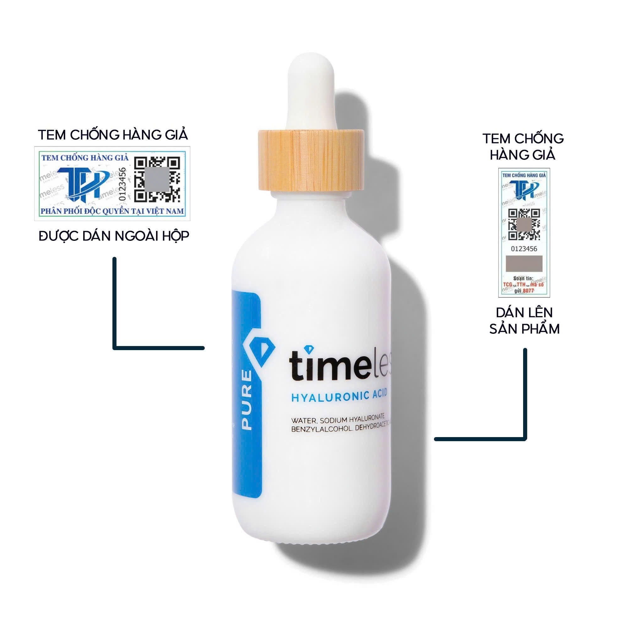 f019 - Serum Tinh Chất Dưỡng Ẩm Cấp Nước Timeless Hyaluronic Acid Pure Mỹ 30ml - 60ml