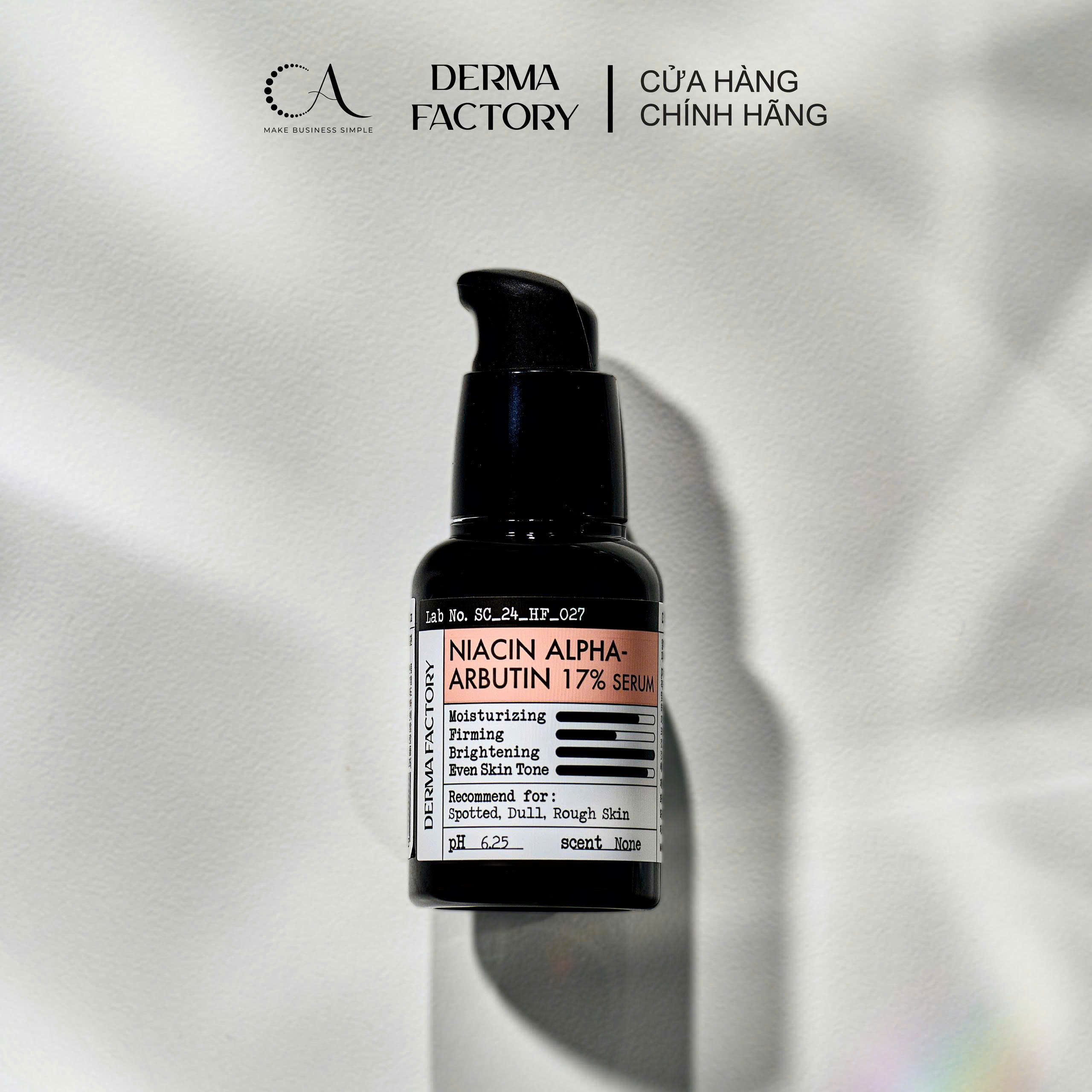 f022 - Derma Factory - Tinh chất Niacin Alpha Arbutin 17% Serum (30ml)