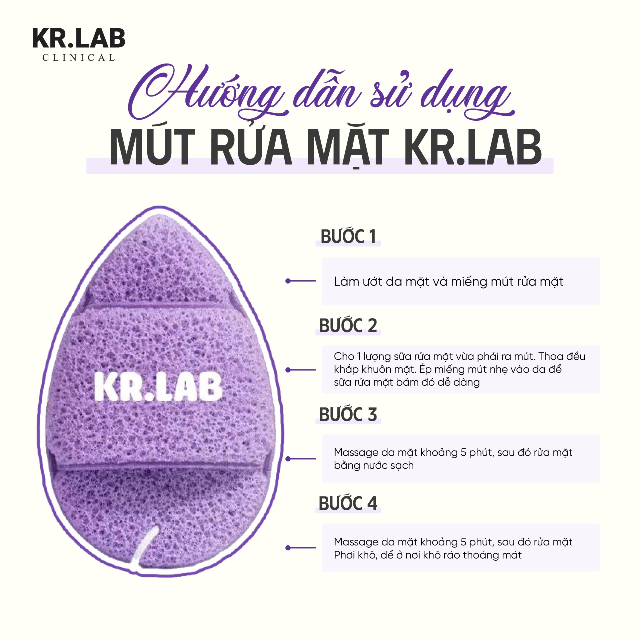 f037 - Kr.Lab (KV) - Set 3 cái mút rửa mặt 1 hộp