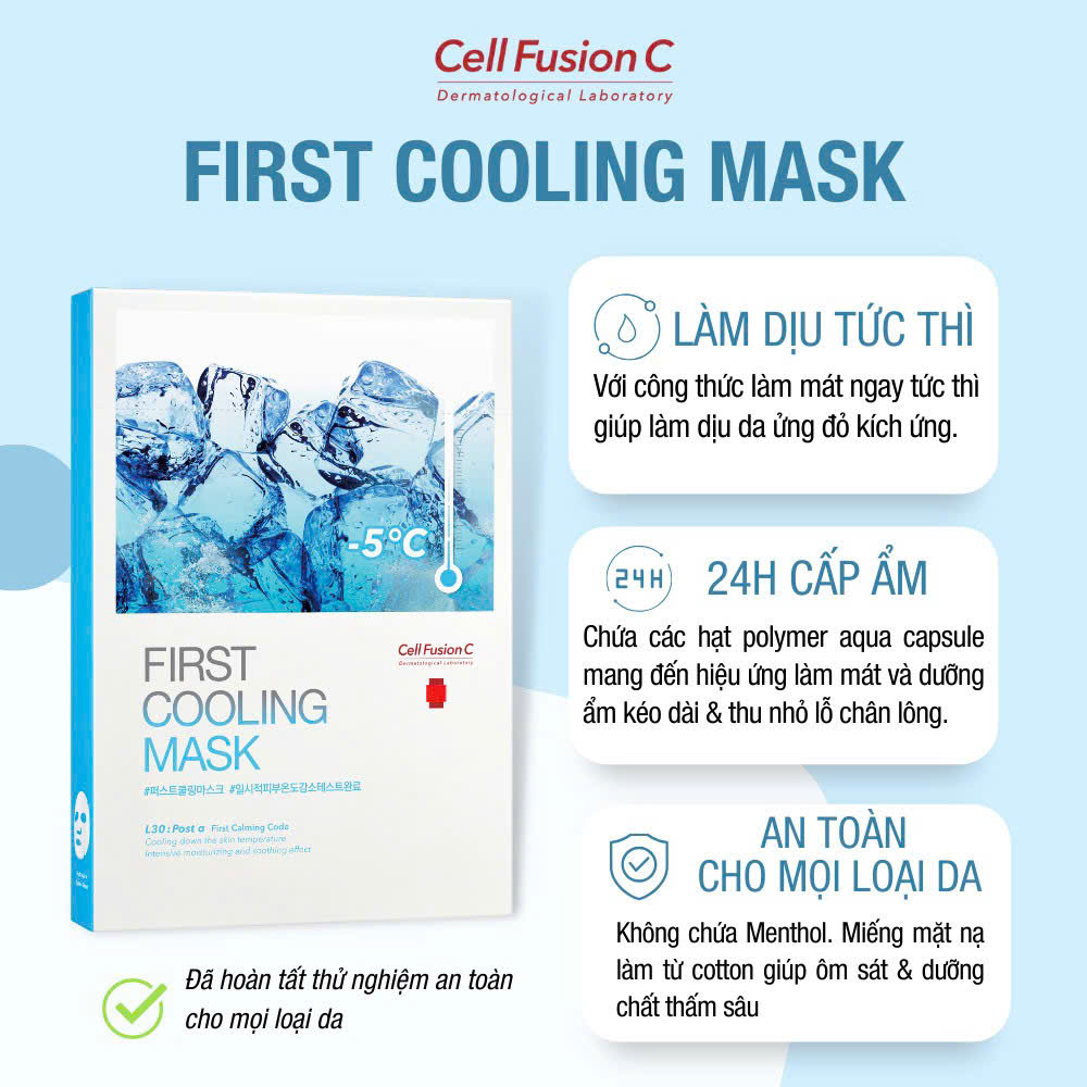 f056, f057 - Mặt nạ cấp ẩm dịu da làm lạnh -5 độ First Cooling Mask, Mặt nạ rau má giảm mụn làm lạnh Cica Cooling Mask - Combo 5 miếng