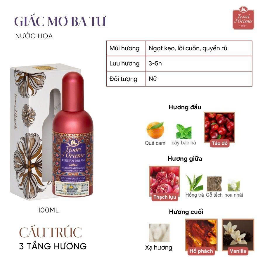d531 - Nước Hoa Ý Tesori D’Oriente Hương Thơm Tinh Tế, Lưu Hương Bền Lâu 100ml