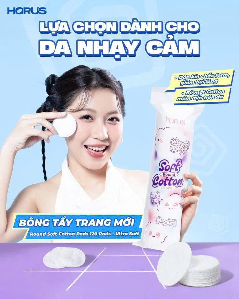 f278 - Horus - Bông tẩy trang Soft Cotton Round