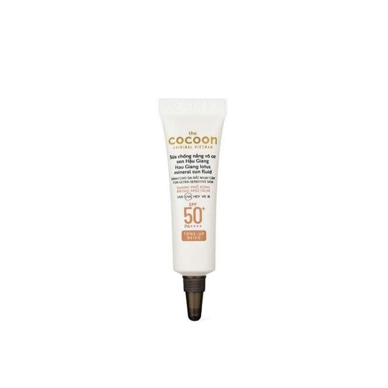 f411 - Sữa chống nắng vô cơ sen Hậu Giang Cocoon (Tone-up Beige)