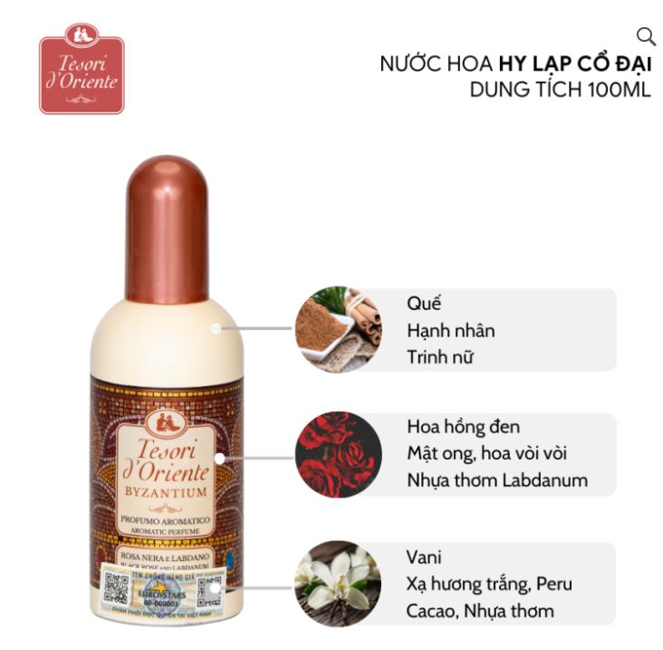 d531 - Nước Hoa Ý Tesori D’Oriente Hương Thơm Tinh Tế, Lưu Hương Bền Lâu 100ml