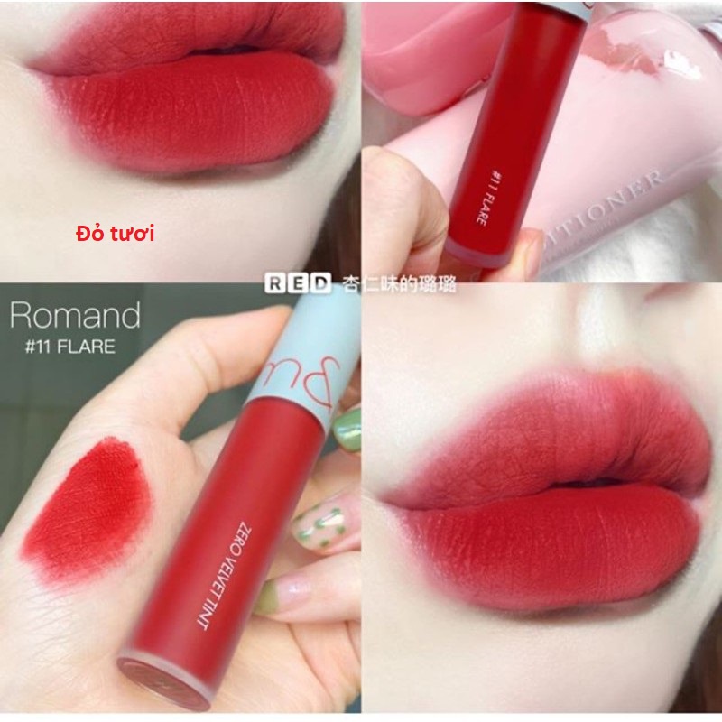 Son Romand (Son Kem Lì Zero Velvet, Son Bóng Juicy Lasting và Glasting Water Tint)