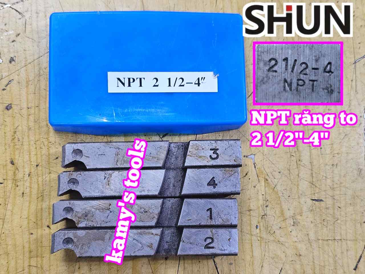 Dao tiện ren ống sắt tráng kẽm Long Shun NPT REN TO 2 1/2-4 inch (76mm-114mm)