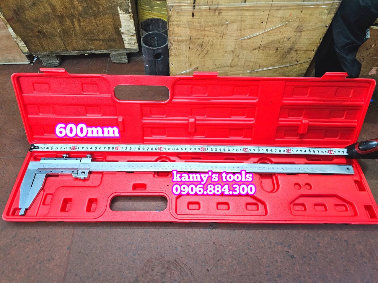 Thước kẹp cơ khí 600mm 0.02mm mỏ cặp dài, thước cặp