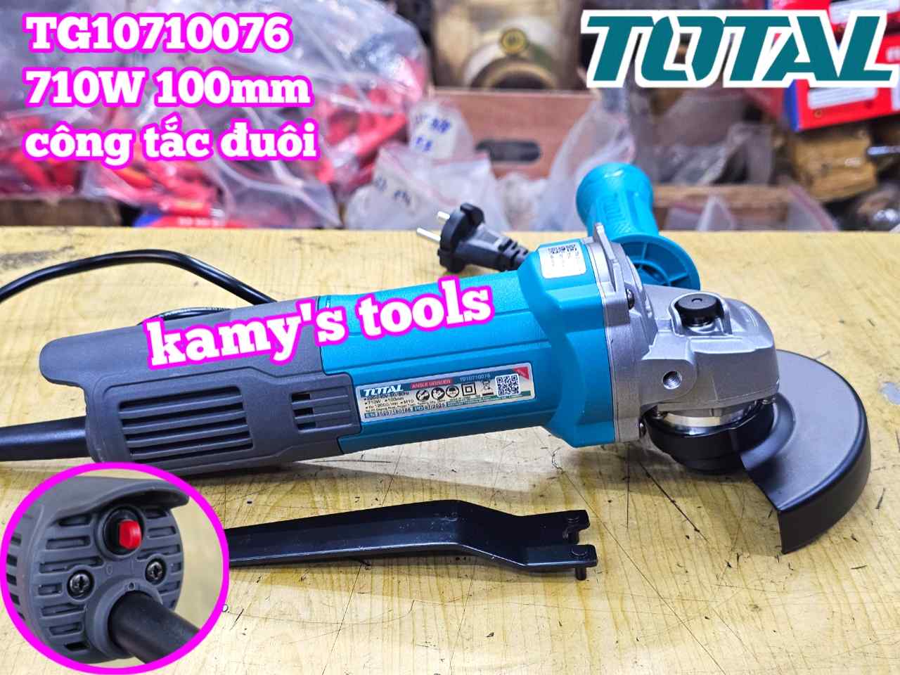 Máy mài góc Total 4 inch 100mm 710W công tắc đuôi TG10710076