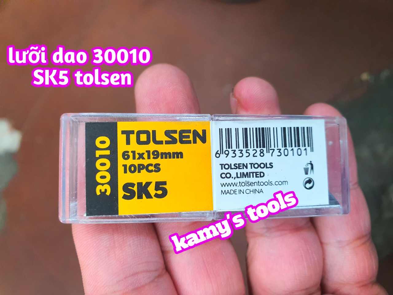 Hộp 10 Lưỡi dao thép SK5 TOLSEN mdoel 30010