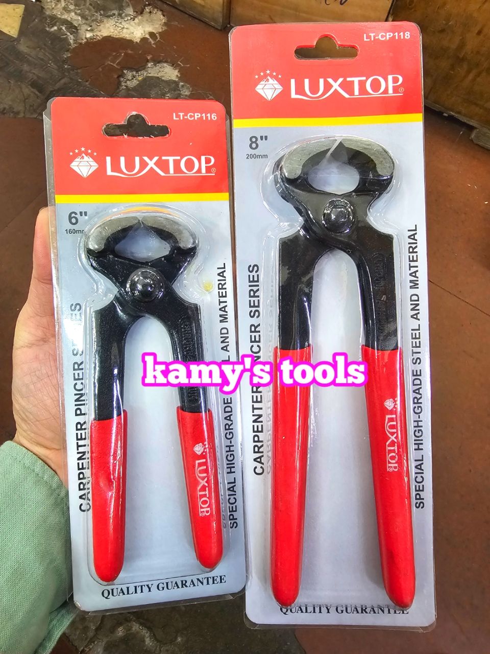 Kìm nhổ đinh cắt đinh bẻ kính kìm càng cua Luxtop 6 inch 8 inch LT-CP116 LT-CP118