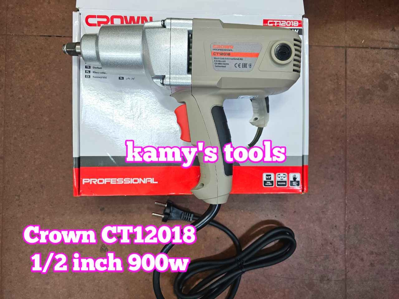Máy siết bulong điện Crown 1/2 inch CT12018 900w 325Nm 2100 vòng/phút