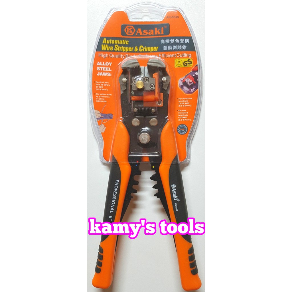 KÌm tuốt dây điện, bấm cos đa năng, tự động Asaki Model AK-0339