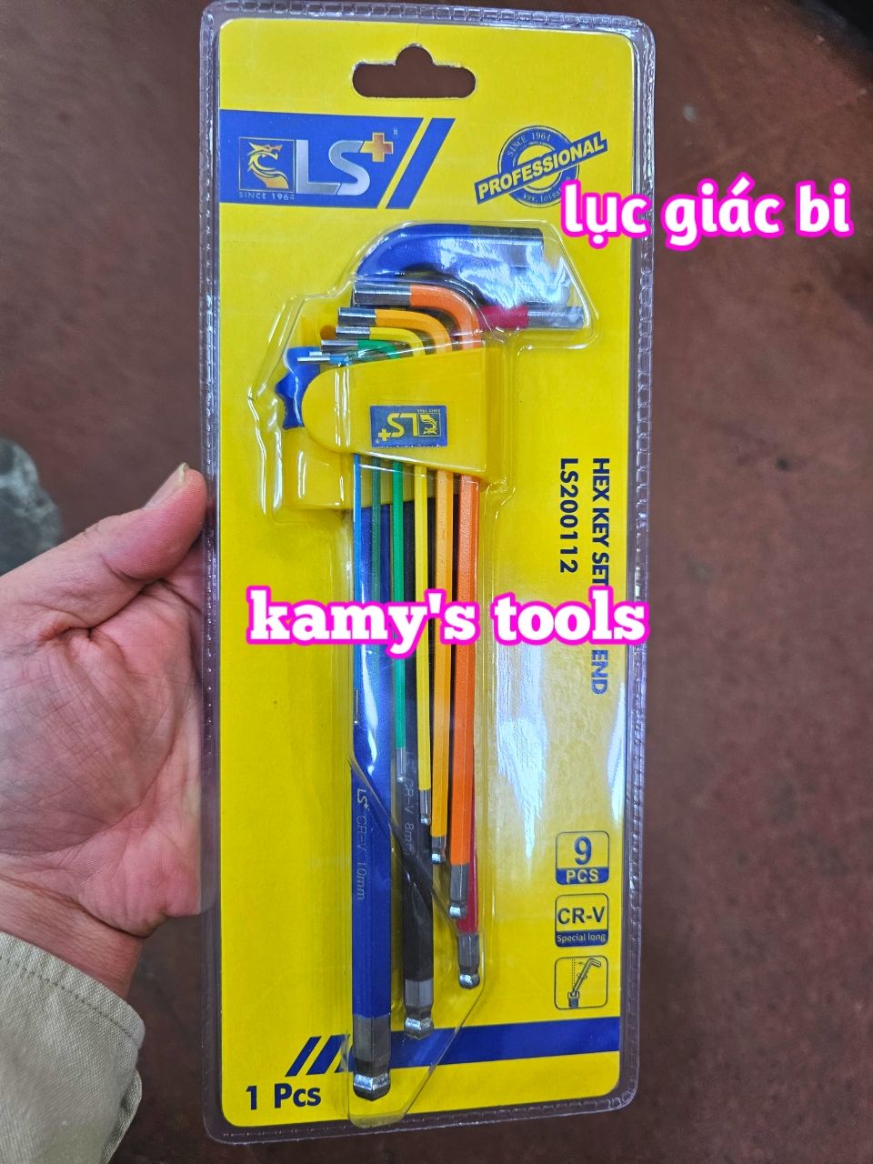 Bộ khóa lục giác bi và bông hoa thị LS+ 9 cây model LS200112 và LS200111