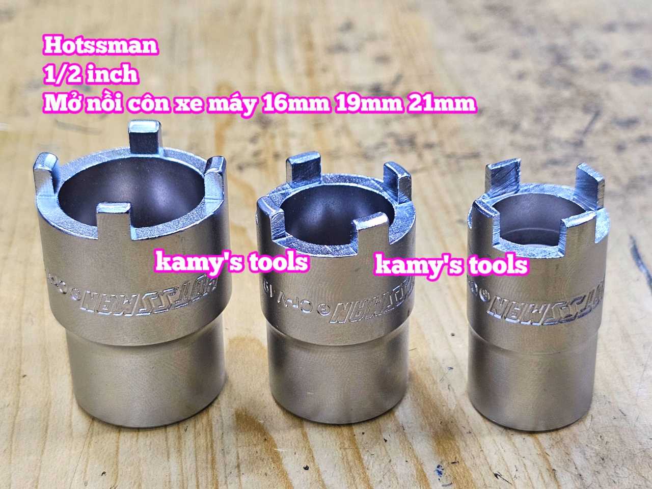 Dụng cụ mở tán nồi côn xe gắn máy 1/2 inch Hotssman 16mm 19mm 21mm đầu tuýp đầu khẩu mở nồi côn