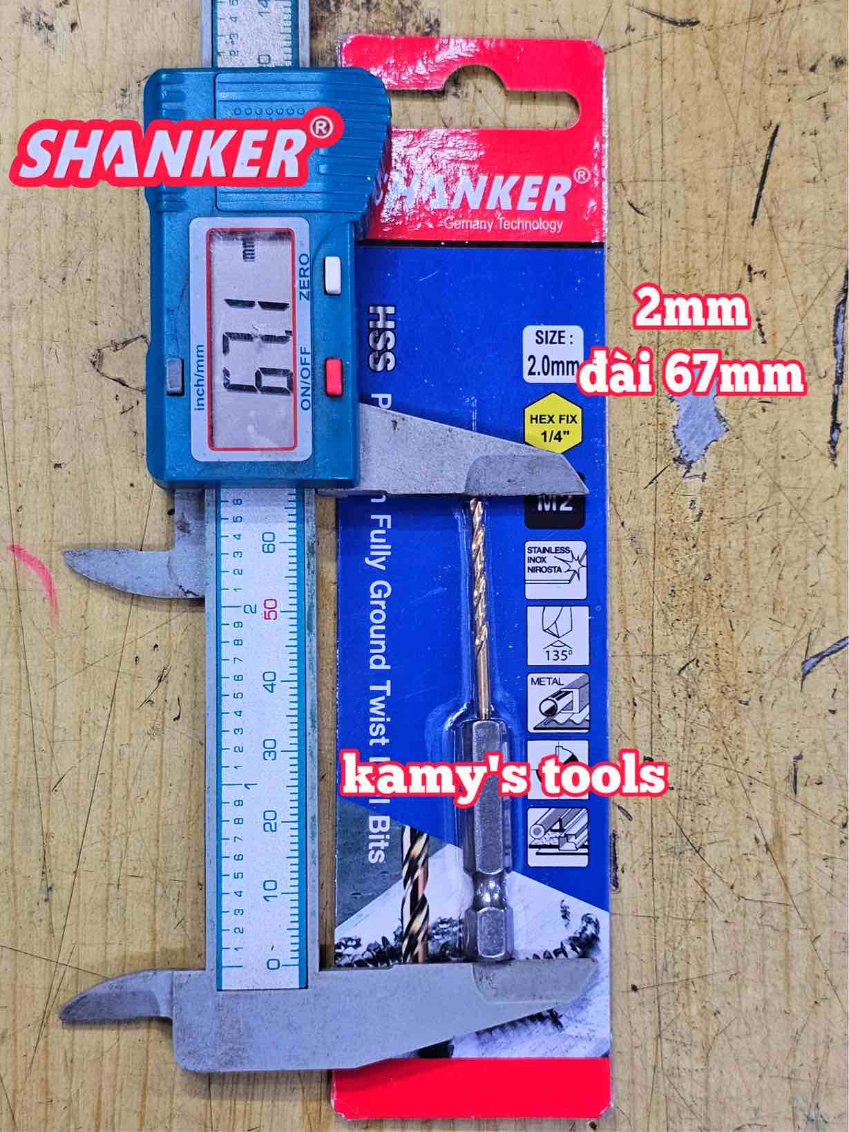 Mũi khoan sắt chuôi lục giác Shanker 2mm 2.5mm 3mm 3.2mm 4mm 4.2mm 4.5mm 5mm