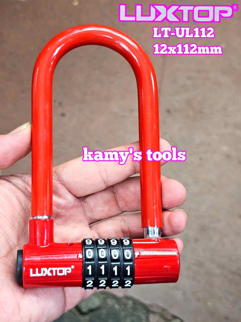 Ổ khóa số mật mã chữ U 4 chữ số Luxtop LT-UL112R càng dài 112mm