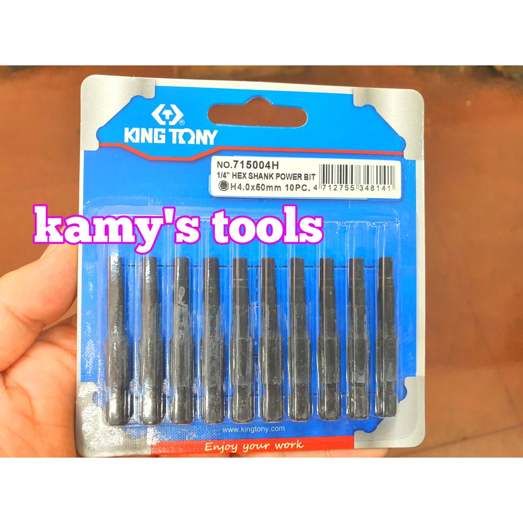 Mũi lục giác 4mm đuôi bắn vít dài 50mm Kingtony model 715004H (lẻ 1 cái)