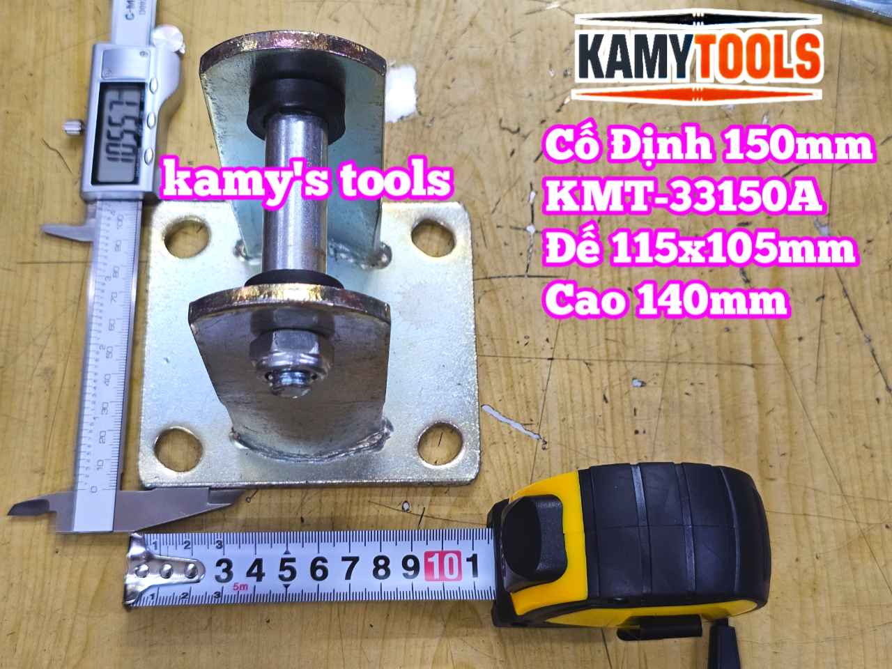 Đế càng bánh xe cố định và xoay loại dày 6mm cho bánh xe 150mm Kamytools KMT-33150A KMT-32150A