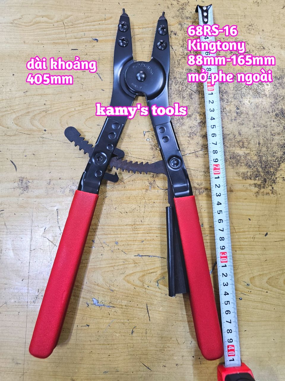 Kìm mở phe ngoài Kingtony 16 inch dài 405mm 68RS-16 mở phe đường kính 88-165mm