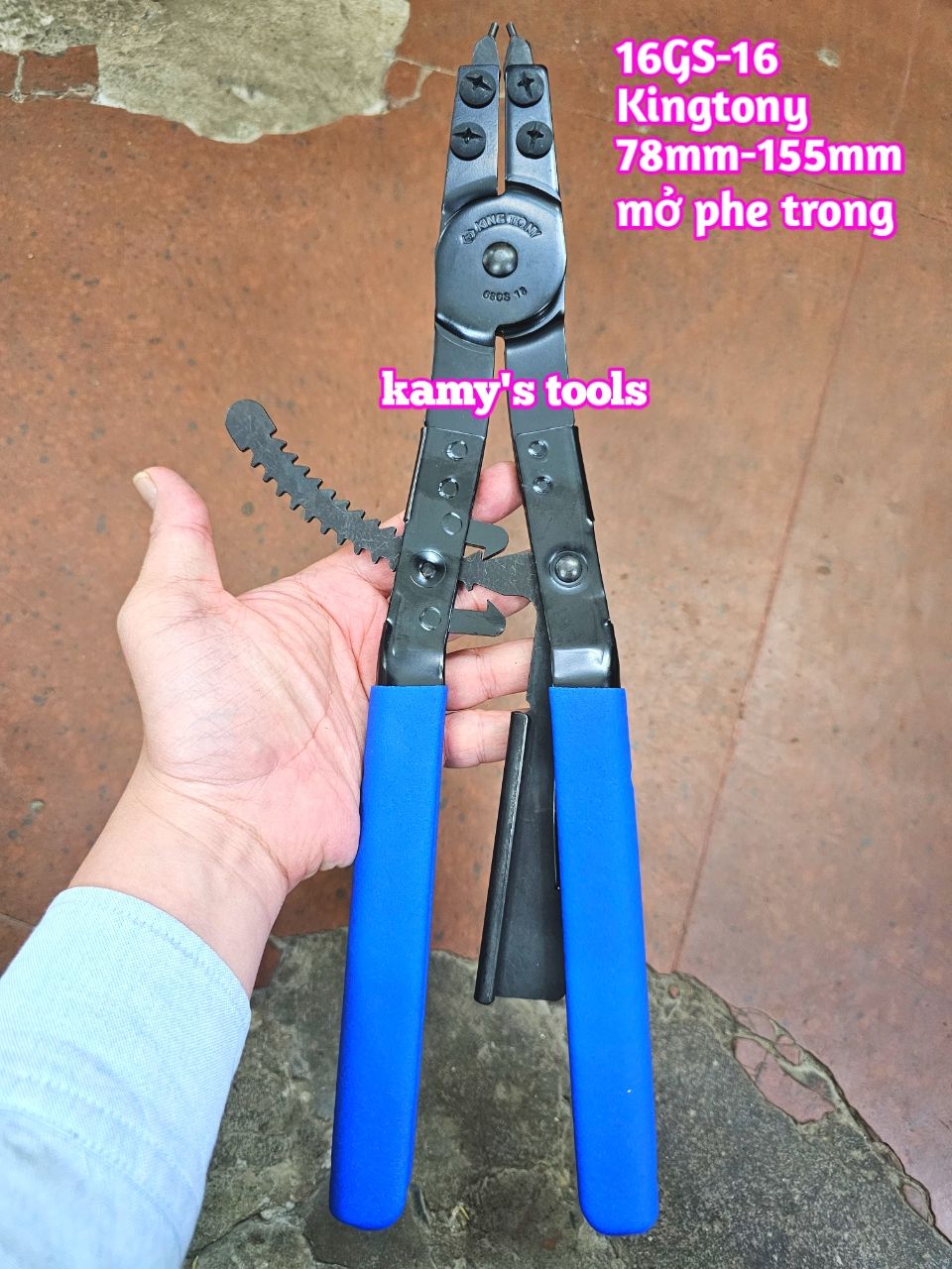 Kìm mở phe trong Kingtony 16 inch dài 405mm 68GS-16 mở phe đường kính 78-155mm