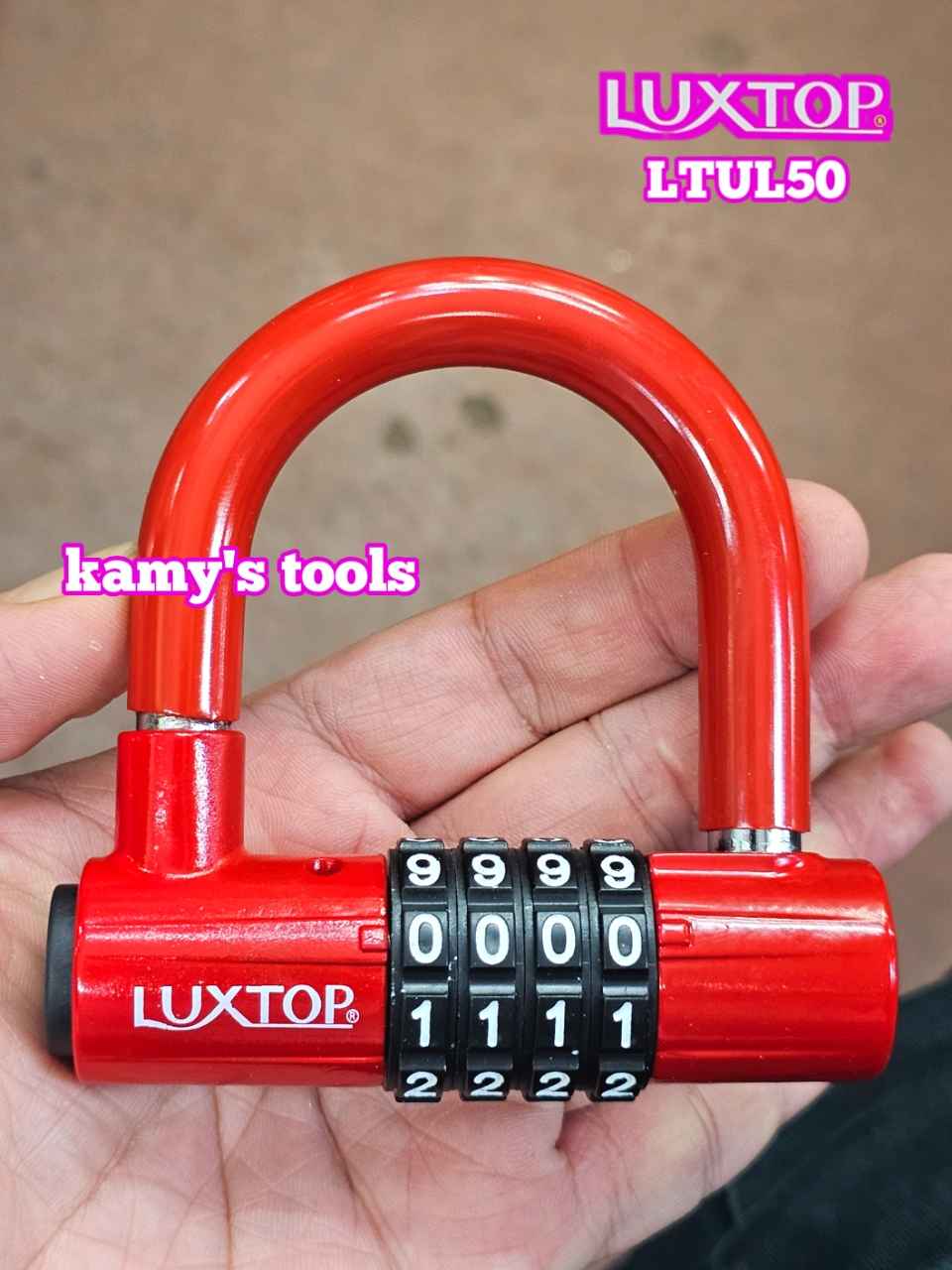 Ổ khóa số mật mã chữ U 4 chữ số Luxtop LTUL50 càng dài 50mm