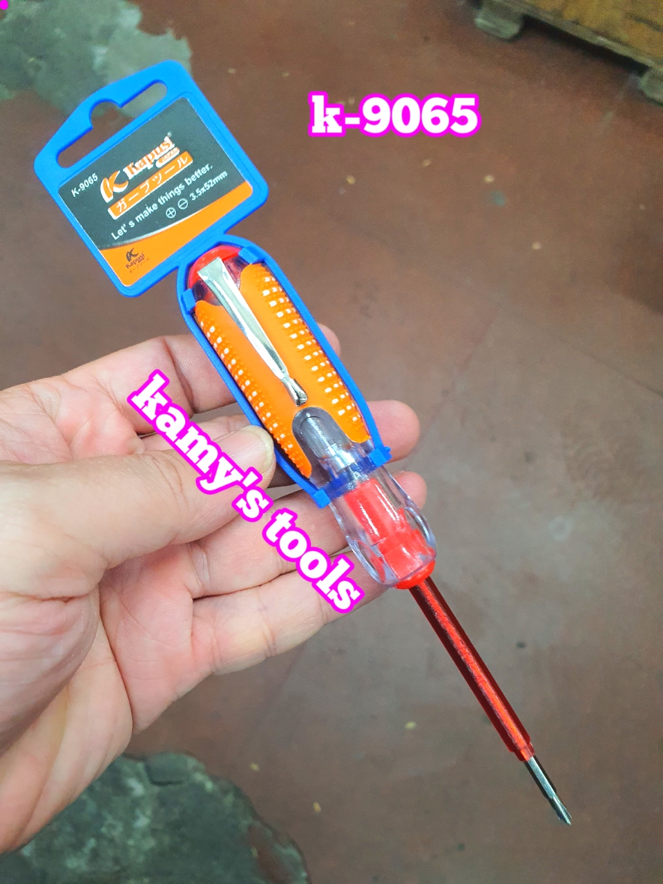 Bút thử điện 2 đầu 3.5mm dài 157mm Kapusi K-9065 100-500v, vít thử điện