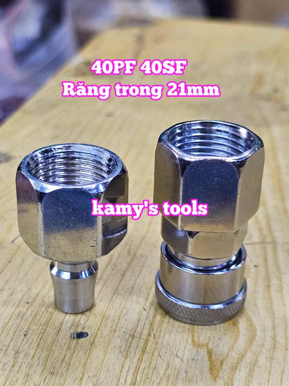 Bộ nối nhanh hơi khí nén ren trong 21mm 40PF 40SF Wetools WT-40PF WT-40SF