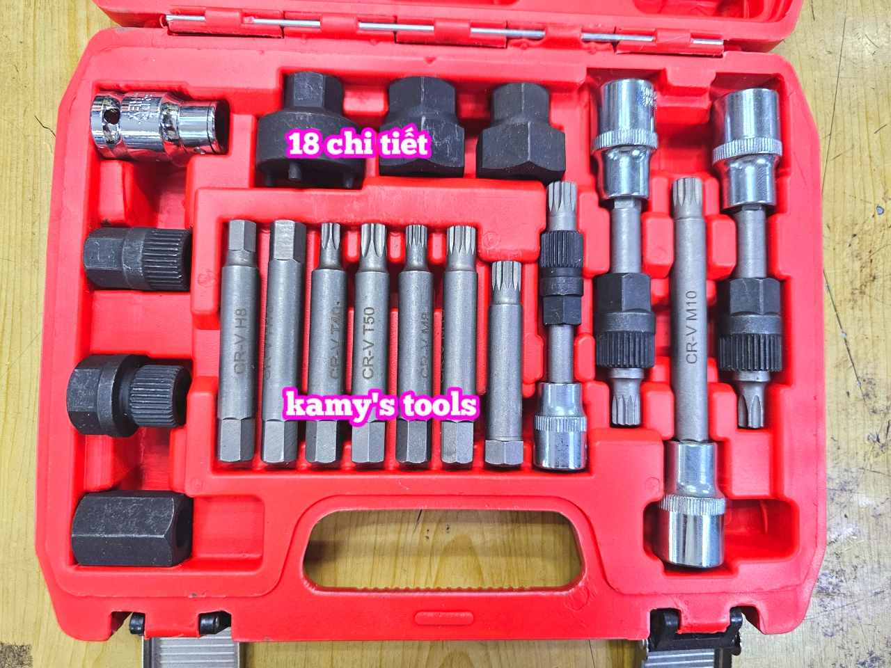 Bộ tuýp khẩu tháo mở puly máy phát 18 chi tiết Wetools WT1170